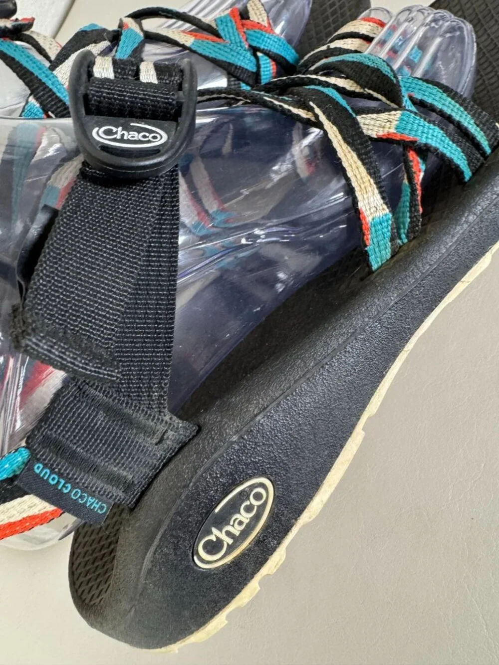 CHAC-OH…  Chaco Women's Strappy Teal Black Multi Sandals